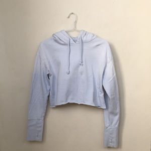 Cropped baby blue hoodie